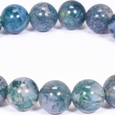 Vòng tay đá băng ngọc thủy tảo size hạt 8mm mệnh hỏa, mộc - Ngọc Quý Gemstones