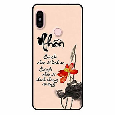 Ốp lưng in cho Xiaomi Redmi Note 5 Pro Mẫu Thư Pháp Nhẫn Nền Hồng