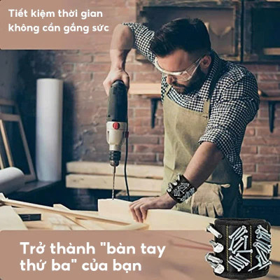 Đai Nam Châm Đeo Tay Giữ Đinh Ốc – Dụng Cụ Hỗ Trợ Sửa Chữa Nhà Cửa Tiện Lợi Cho Thợ