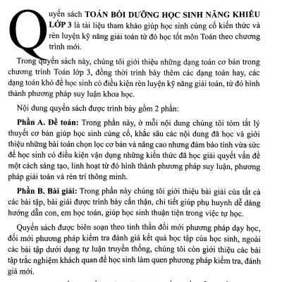 Toán 3 Bồi Dưỡng Học Sinh Năng Khiếu (Theo Chương Trình GDPT Mới - Dùng Chung Cho 3 Bộ Sách)