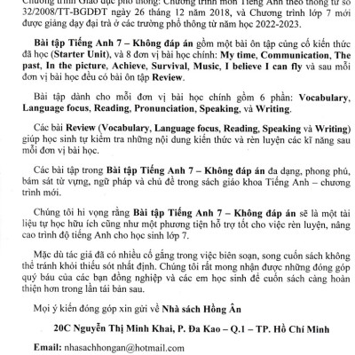 Bài Tập Tiếng Anh 7 - Bám Sát SGK Chân Trời (Kèm File Đáp Án)_HA