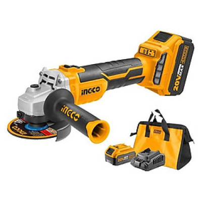 MÁY MÀI GÓC KHÔNG CHỔI THAN (ĐỦ BỘ) 20V 100MM  INGCO CAGLI10022 - HÀNG CHÍNH HÃNG