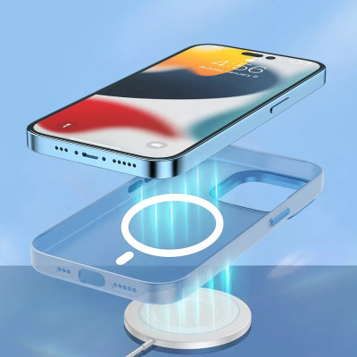 Ốp lưng chống sốc cho iPhone 14 Pro (6.1 inch) hỗ trợ sạc Maqsafe hiệu WIWU PC Ultra-thin Frosted Magnetic Case (mặt lưng nhám mờ, gờ bảo vệ Camera 0.5mm) - hàng nhập khẩu