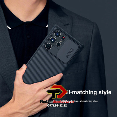 Ốp lưng bảo vệ Camera dành cho SamSung Galaxy S22 Ultra chính hãng NILLKIN CamShield - Hàng nhập khẩu