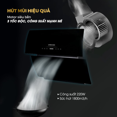 Máy hút mùi Kocher K-2080E (70CM) - Hàng Chính Hãng