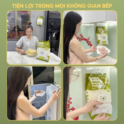 Túi bọc thực phẩm treo tường TOPGIA, chất liệu PE an toàn, chun siêu dai và đàn hồi cao.