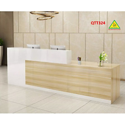 Quầy lễ tân công ty, quầy thu ngân, bàn dịch vụ thương mại đơn giản và hiện đại QTT324