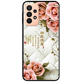 Ốp lưng dành cho Samsung A13 5G - Samsung A33 5G mẫu Hoa Hồng Nền Sọc Carô