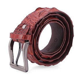 HC4222-4223-4724-4726 - Thắt lưng nam da cá sấu Huy Hoàng nguyên con 4P bát gài màu đen, nâu đất, nâu đỏ, vàng bò