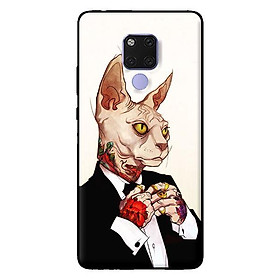 Ốp lưng in cho Huawei Mate 20 mẫu Mèo Tatto - Hàng chính hãng