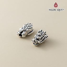 Charm bạc hình đầu rồng xỏ ngang - Ngọc Quý Gemstones