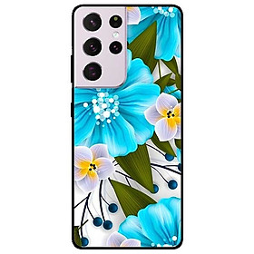 Ốp lưng dành cho Samsung Galaxy S21 Ultra mẫu Hoa Xanh Trắng