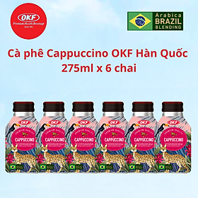 Cà phê Cappuccino OKF Hàn Quốc 275ML x 6 chai Brazil Arabica Beans