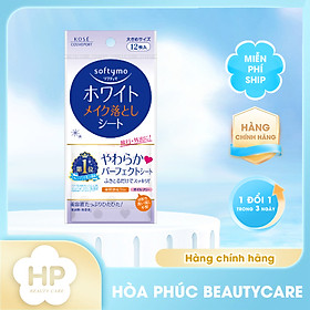 Khăn Giấy Tẩy Trang Dưỡng Trắng Mịn Da Kosé Softymo White Cleansing Sheet W (52 miếng)