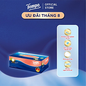 [MUA 2 LỐC HỘP TẶNG 2 CUỘN GVS 4 LỚP] Khăn Giấy Hộp Cao Cấp Tempo Box Facial - Thương Hiệu Đức - An Toàn Cho Da, Hương Gỗ Táo