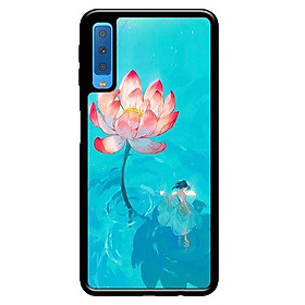 Ốp in cho Samsung Galaxy A7 2018 Thiếu Nữ Và Sen - Hàng chính hãng