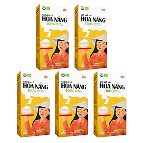 Combo 5 hộp Gạo Hữu Cơ Hoa Nắng - Vàng Lúa Chín 2kg