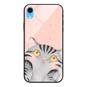 Ốp kính cường lực cho iPhone XR Mèo Hồng - Hàng chính hãng