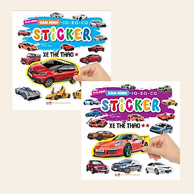 Sách - Trò Chơi Bóc Dán Hình Sticker - Xe Thể Thao - Combo 2 Tập - Rèn Luyện IQ EQ CQ - Việt Thư