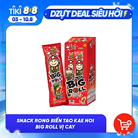 Snack rong biển Tao Kae Noi Big Roll vị Cay 3,6g - Hộp 6 gói