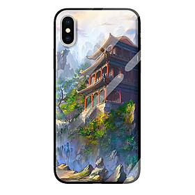 Ốp kính cường lực cho iPhone XS mẫu cảnh núi 4 - Hàng chính hãng