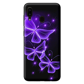 Ốp lưng in cho Samsung Galaxy A20 mẫu Bướm Tím - Hàng chính hãng