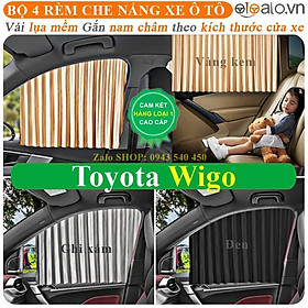 Rèm vải che chắn nắng xe ô tô Toyota Wigo Cao Cấp gắn nam châm keo 3M