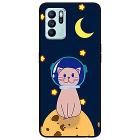 Ốp lưng dành cho Oppo Reno 6 - Oppo Reno 6Z - Mèo Đội Nón Phi Hành