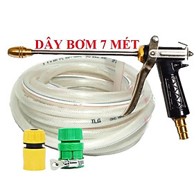  Bộ dây vòi xịt nước rửa xe, tưới cây . tăng áp 3 lần, loại 7m, 10m 206318 đầu đồng,cút,NỐI VÀNG+ tặng khăn phượt