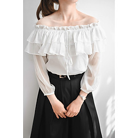 Áo vải nữ trễ vải tay dài