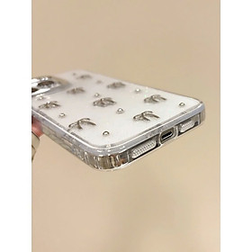 Ốp Lưng Trong Suốt Nhũ Kim Tuyến Họa Tiết Nơ Bạc Cho Iphone 12/12pro/12promax/13pro/13promax . Hàng Nhập Khẩu