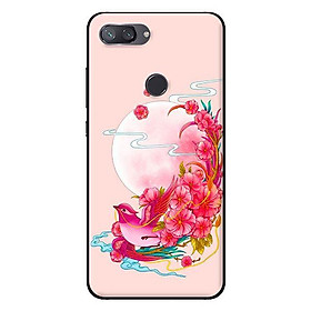 Ốp in cho Xiaomi Mi 8 Lite Chim Nền Hồng - Hàng chính hãng