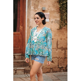 Áo Boho Phối Ren Cotton Isla Bonita