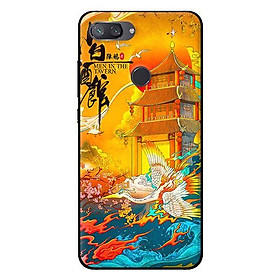 Ốp in cho Xiaomi Mi 8 Lite Hạc Nền Vàng - Hàng chính hãng