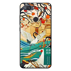 Ốp in cho Xiaomi Mi 8 Lite Hai Con Hạc - Hàng chính hãng