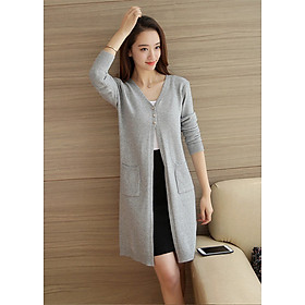 Áo cardigan dáng dài 2 túi freesize ak33