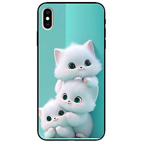 Ốp lưng cho iPhone X - iPhone Xs - Xs Max - XR - iPhone 11 - 11 Pro Max - Ba Chú Mèo Trắng - Hàng Chính Hãng