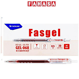 Hộp 20 Bút Gel 0.5 mm - Thiên Long Gel-068 - Mực Đỏ