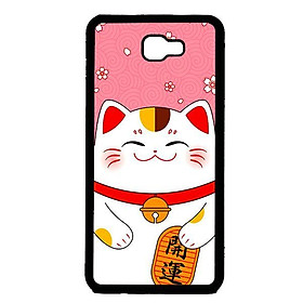 Ốp in cho Samsung Galaxy J5 Prime Mèo Nền Hồng - Hàng chính hãng