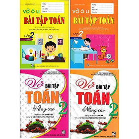 Sách - Vở Ô Li Bài Tập Toán + Vở Bài Tập Toán Nâng Cao Lớp 2 - Combo 4 Cuốn - Bám Sát SGK Kết Nối Tri Thức - Hồng Ân