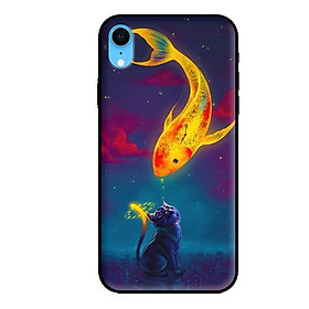Ốp lưng cho iPhone XR Mèo Và Cá - Hàng chính hãng