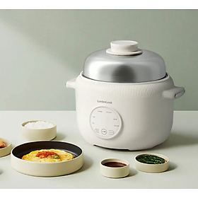 Nồi điện đa năng LocknLock Digital multipot EJP186VY lòng nồi chống dính, có chức năng hẹn giờ, dung tích 1.2L - Màu ngà - Hàng chính hãng
