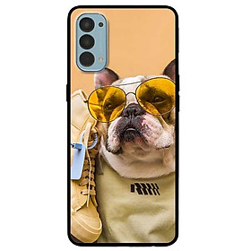 Ốp lưng dành cho Reno 4 mẫu Cún Kính Vàng