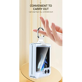 Ốp lưng chống sốc trong suốt kèm iring cho Samsung Galaxy Z Flip 5 hiệu Likgus Cover Ring (chất liệu cao cấp, thiết kế iring chống rơi rớt) - hàng nhập khẩu