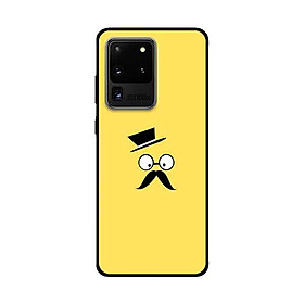 Ốp Lưng Dành Cho Samsung Galaxy S20 Ultra mẫu Khuôn Mặt Nền Vàng - Hàng Chính Hãng