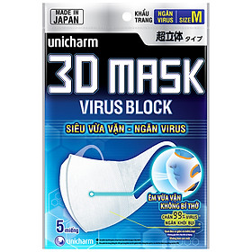 Khẩu Trang Unicharm 3D Mask High Block size M