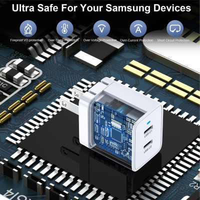 Bộ Củ Sạc Nhanh Type C 40W, Sạc 2 Cổng 20W Cho iPhone 15, iP16, Cho SamSung PPS 25W CHOETECH Q5006 Và Cáp CC0005-S - Hàng Chính Hãng
