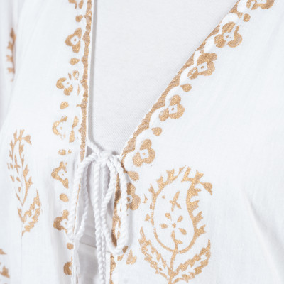 Áo Khoác Đầm Trắng Ánh Kim Cotton Isla Bonita