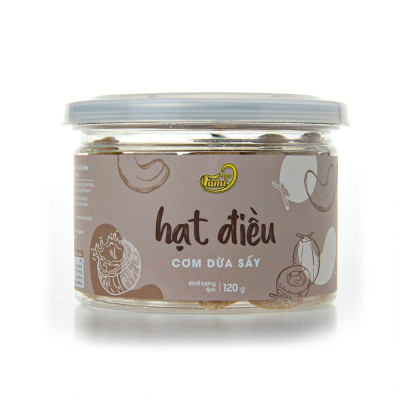 [Hạt Điều Tẩm Vị] Hạt Điều Tẩm Vị Cơm Dừa Sấy, Hạt Điều Cơm Dừa Sấy, Hạt Điều Rang Sấy Vị Cơm Dừa, Hạt Điều Acồ Size A++, Hạt Điều Xuất Khẩu - Hũ Nắp Nhôm 120g - Thương Hiệu FAMINUTS