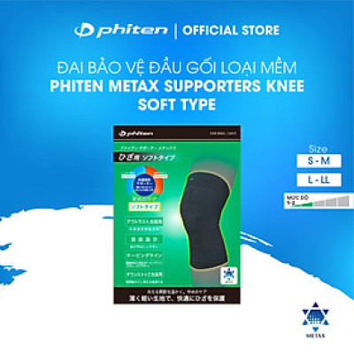 Đai bảo vệ đầu gối loại mềm Phiten supporters knee soft type AP253014/AP253016